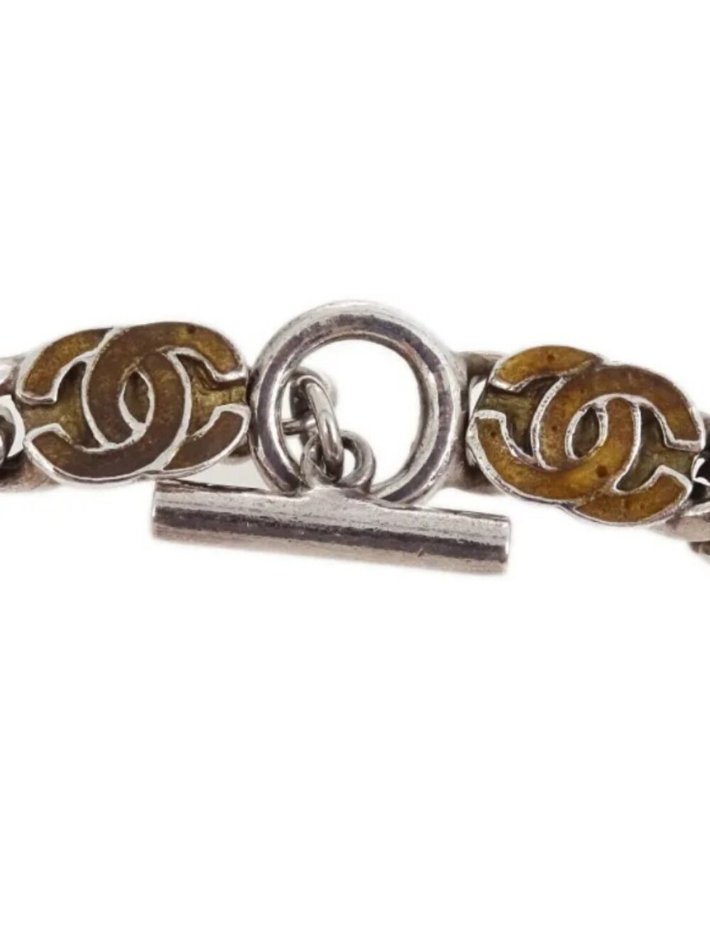 CHANEL Silver Chain Coco Mark Logo Bracelet COA - Picture 2 of 11
